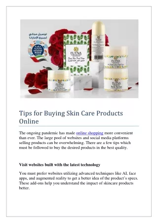 Tips for Buying Skin Care Products Online