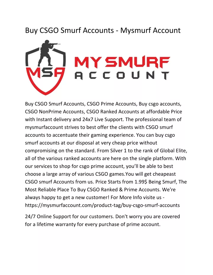 buy csgo smurf accounts mysmurf account