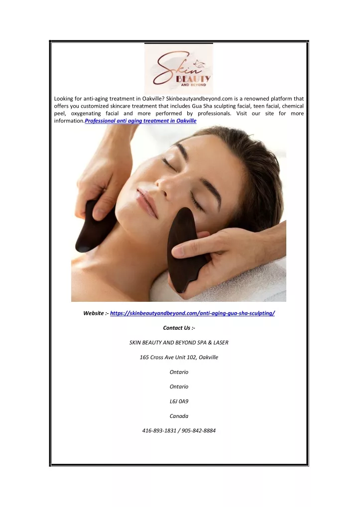 looking for anti aging treatment in oakville