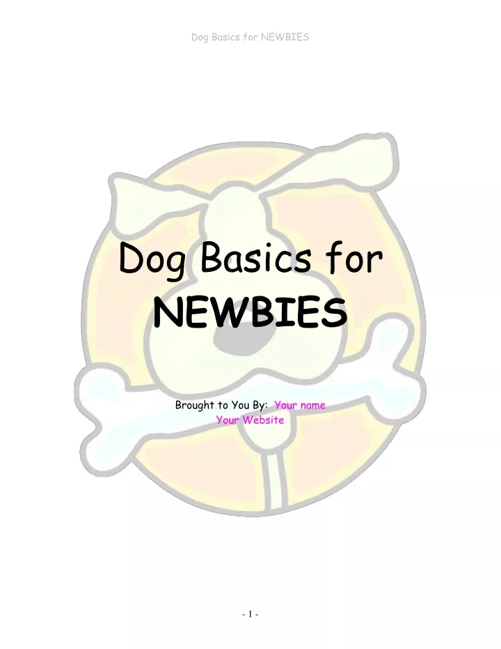 dog basics for newbies