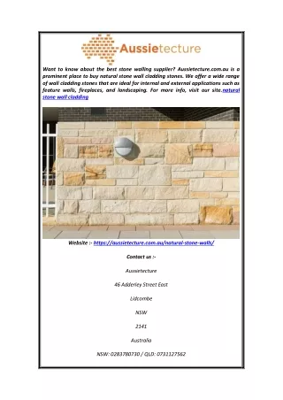 Natural Stone Wall Cladding | Aussietecture.com.au