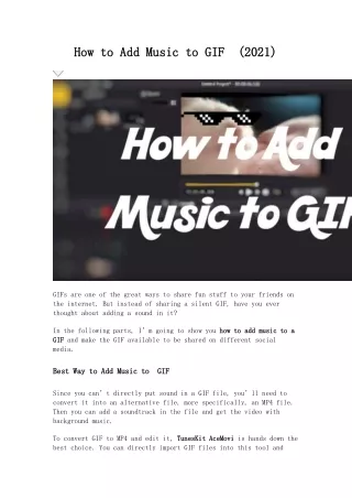 How to Add Music to GIF (2021)