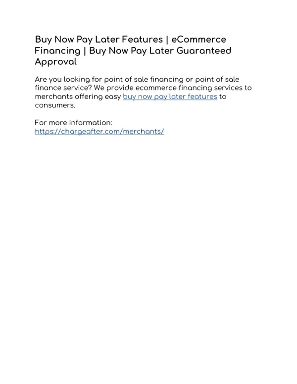 PPT - Buy Now Pay Later Features | eCommerce Financing | Buy Now Pay ...