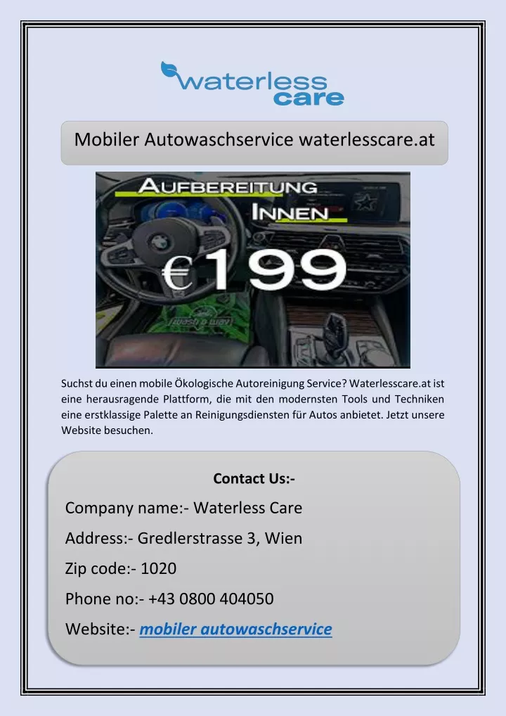mobiler autowaschservice waterlesscare at