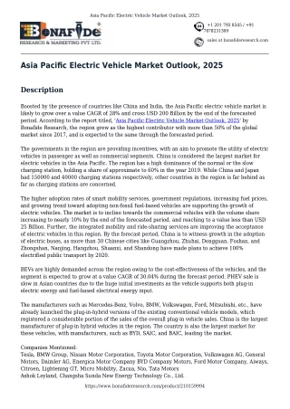 Asia Pacific Electric Vehicle Market Outlook, 2025