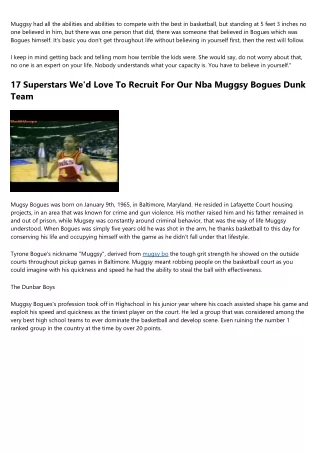 muggsy had all the abilities and abilities