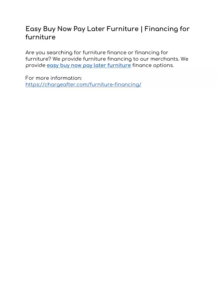 Ppt easy buy now pay later furniture financing for furniture