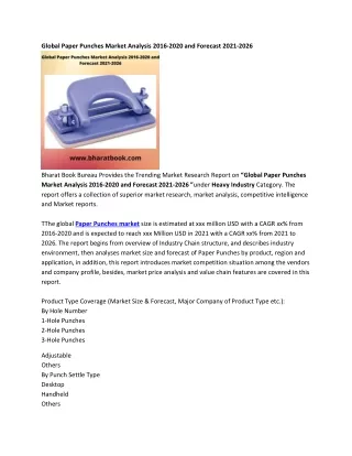 global paper punches market analysis 2016 2020
