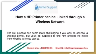 How a printer can be linked through a wireless network