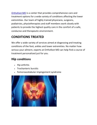 orthofoot md is a center that provides