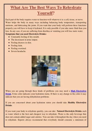 what are the best ways to rehydrate yourself