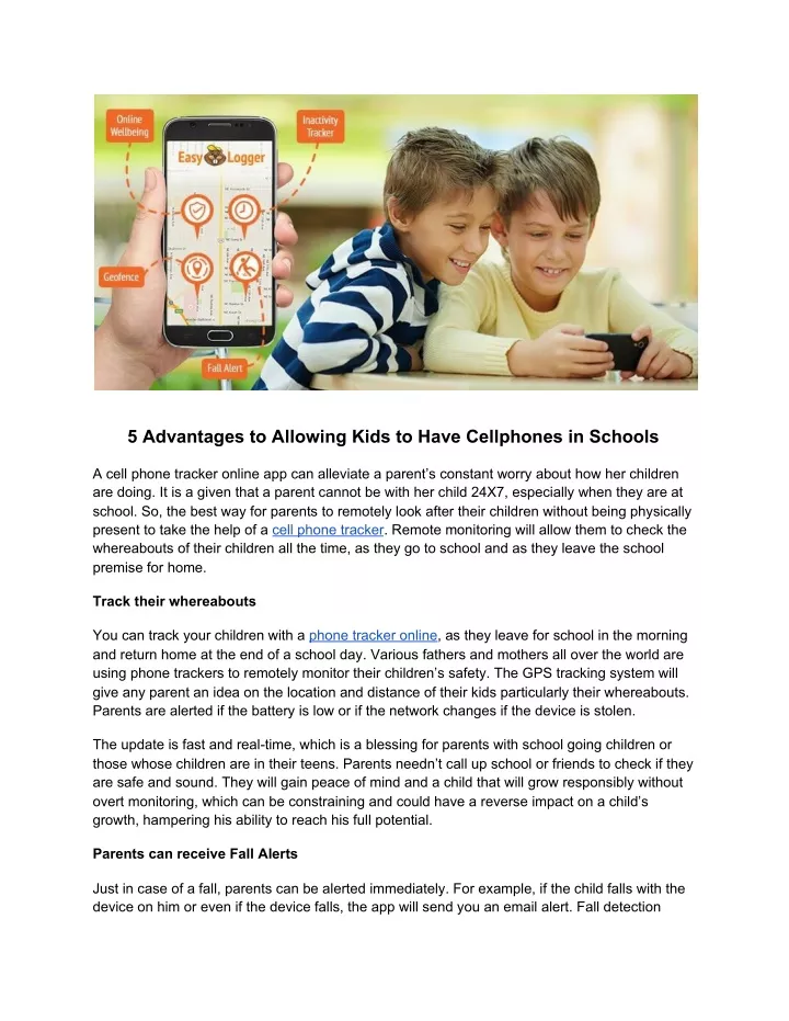 5 advantages to allowing kids to have cellphones