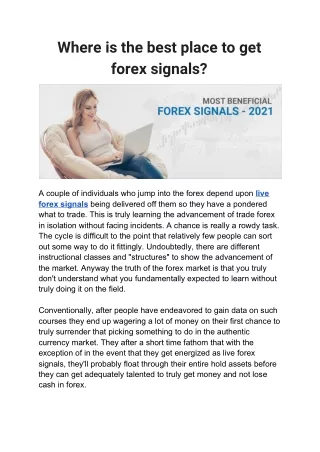 Where is the best place to get forex signals?