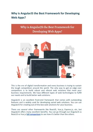 Why is AngularJS the Best Framework for Developing Web Apps?
