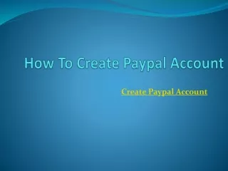 How to Create Paypal Account
