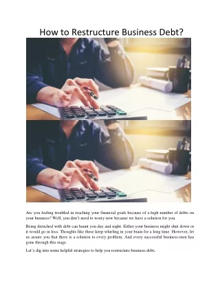 How to Restructure Business Debt?