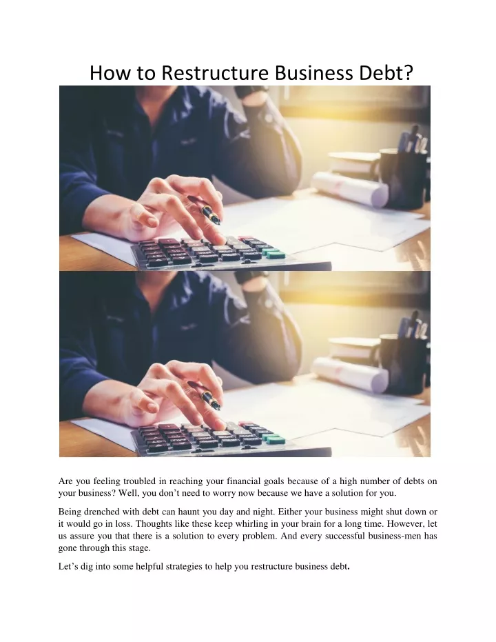 how to restructure business debt