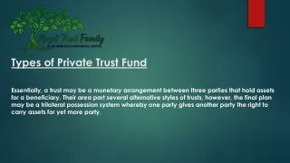 Types of Private Trust Fund