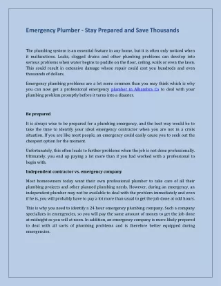 emergency plumber stay prepared and save thousands