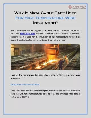 why is mica cable tape used for high temperature