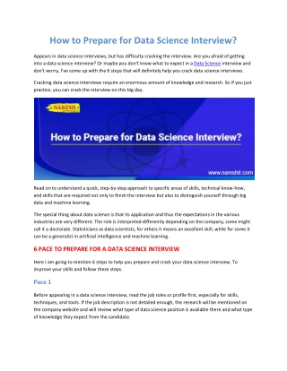How to Prepare for Data Science Interview?