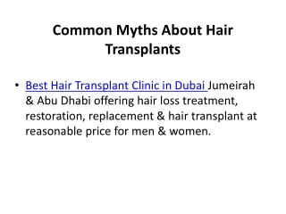 common myths about hair transplants