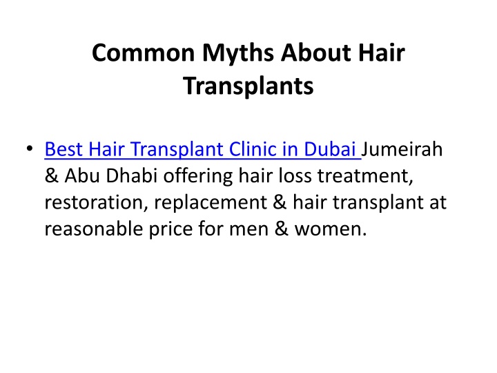 common myths about hair transplants