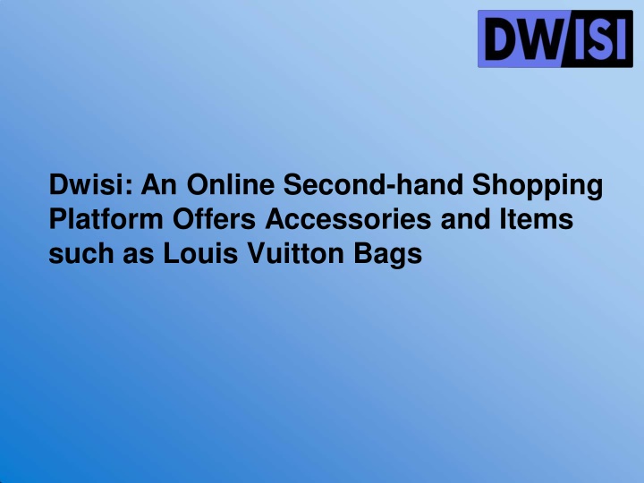 dwisi an online second hand shopping platform