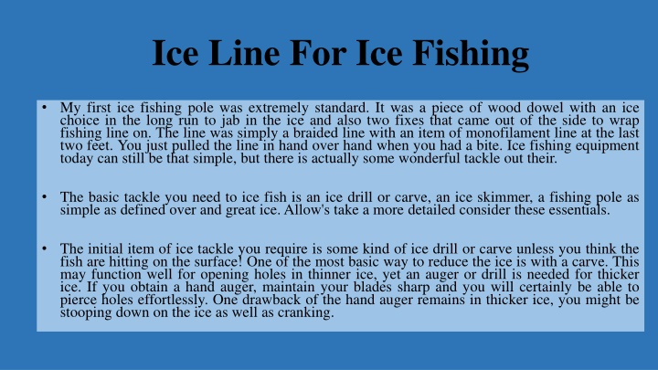 ice line for ice fishing