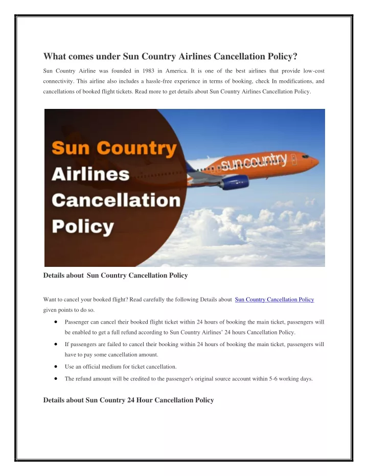 what comes under sun country airlines