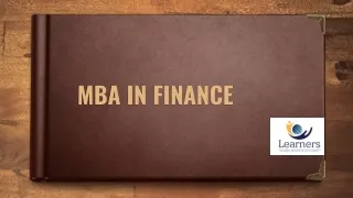 MBA in Finance