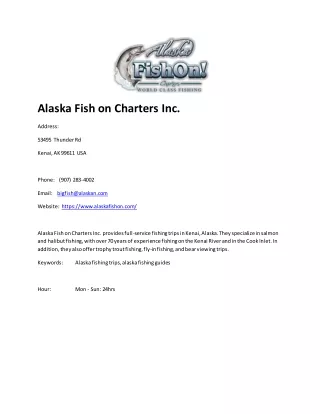 alaska fish on charters inc