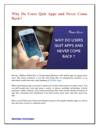 why do users quit apps and never come back