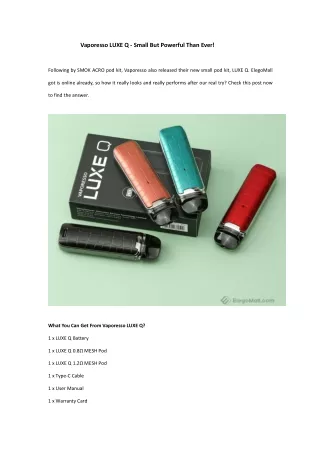 vaporesso luxe q small but powerful than ever