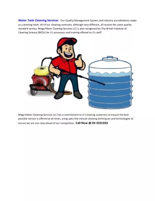 Water Tank Cleaning Services