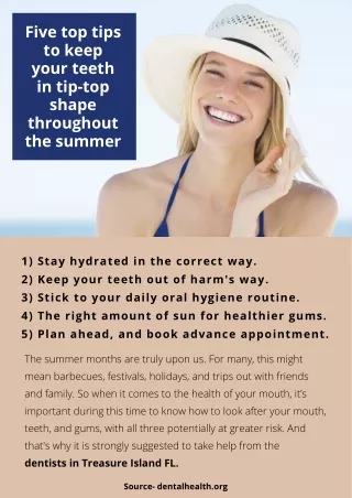 five top tips to keep your teeth in tip top shape