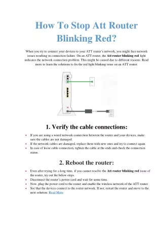 how to stop att router blinking red