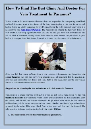how to find the best clinic and doctor for vein
