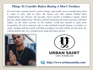 Things To Consider Before Buying A Men’s Necklace