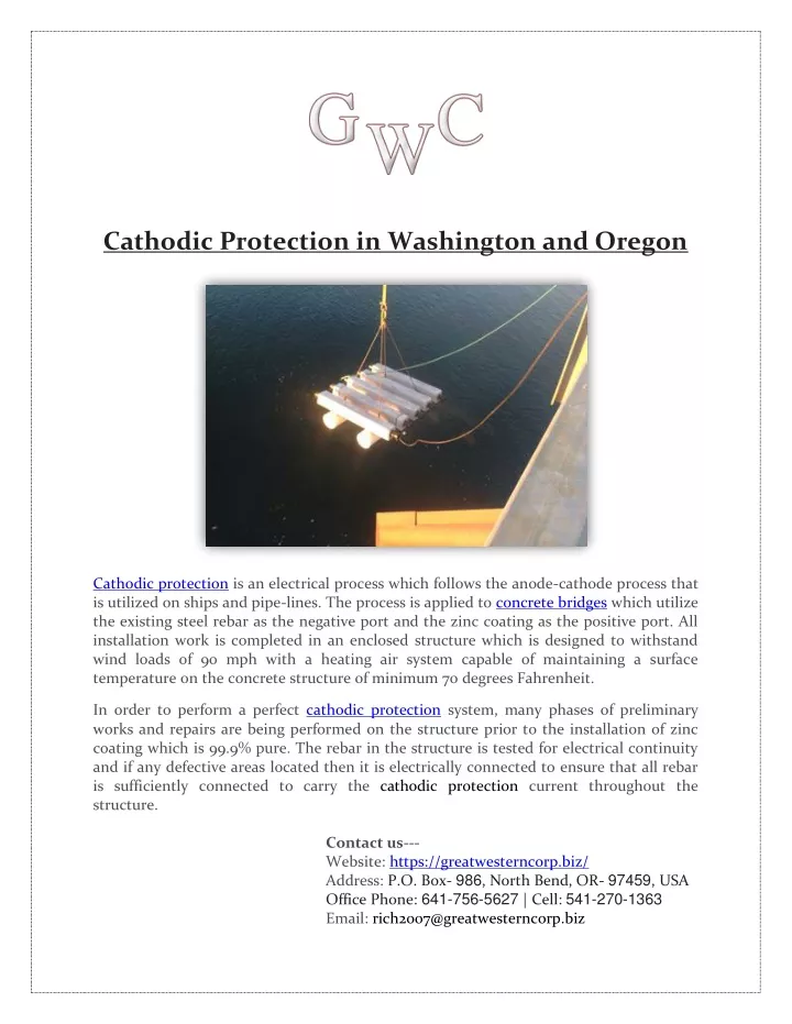 cathodic protection in washington and oregon