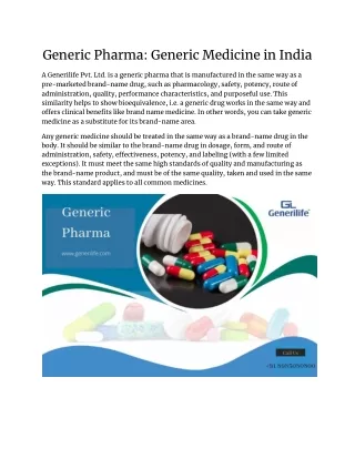 generic pharma generic medicine in india