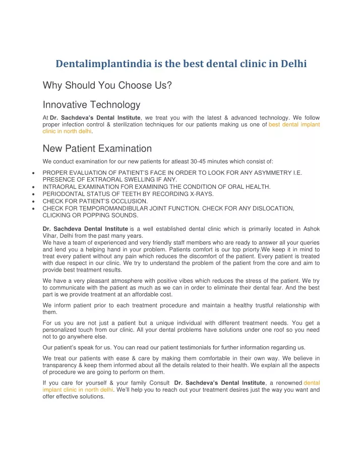 dentalimplantindia is the best dental clinic