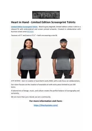 heart in hand limited edition screenprint tshirts