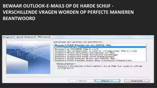 bewaar outlook e mails op de harde schijf
