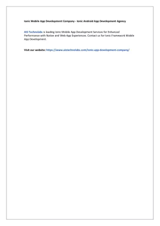 ionic mobile app development company ionic