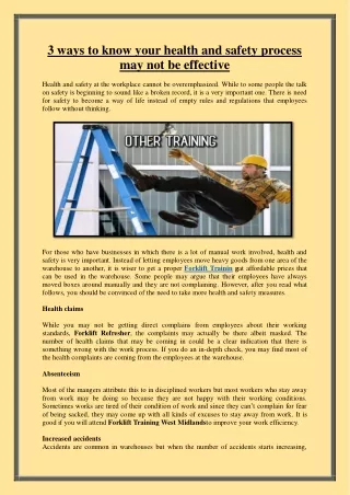 3 ways to know your health and safety process