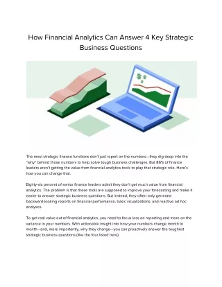How Financial Analytics Can Answer 4 Key Strategic Business Questions