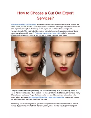 how to choose a cut out expert services