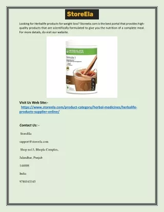 Herbalife Products Supplier Online | Storeela.com