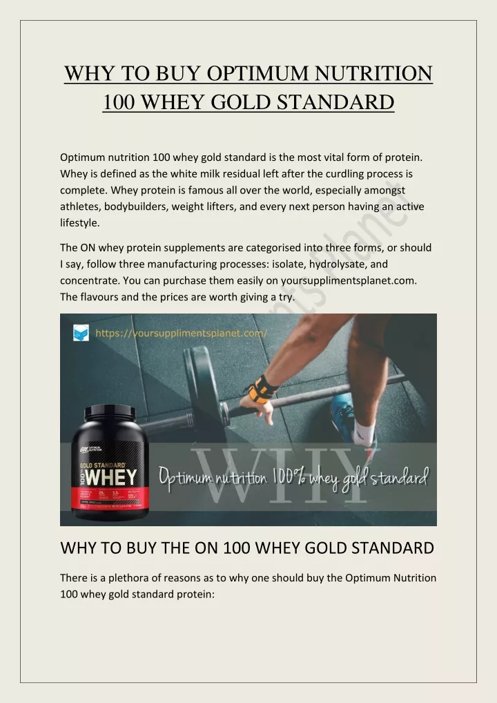 why to buy optimum nutrition 100 whey gold
